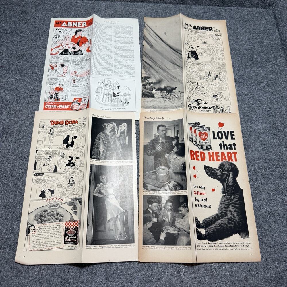 Li'L Abner Cream of Wheat Newspaper Comic Strips Advertisements Lot of (4)